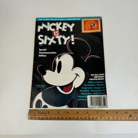 Vtg Mickey is Sixty Magazine Magic Moments Activity Booklet w Stickers Cert READ - Picture 7 of 12